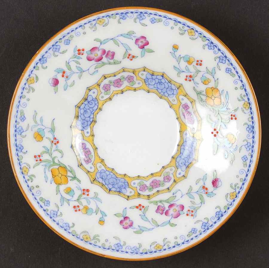 Morella Blue (H2474, Light Cream Background) Saucer by Royal Doulton-1