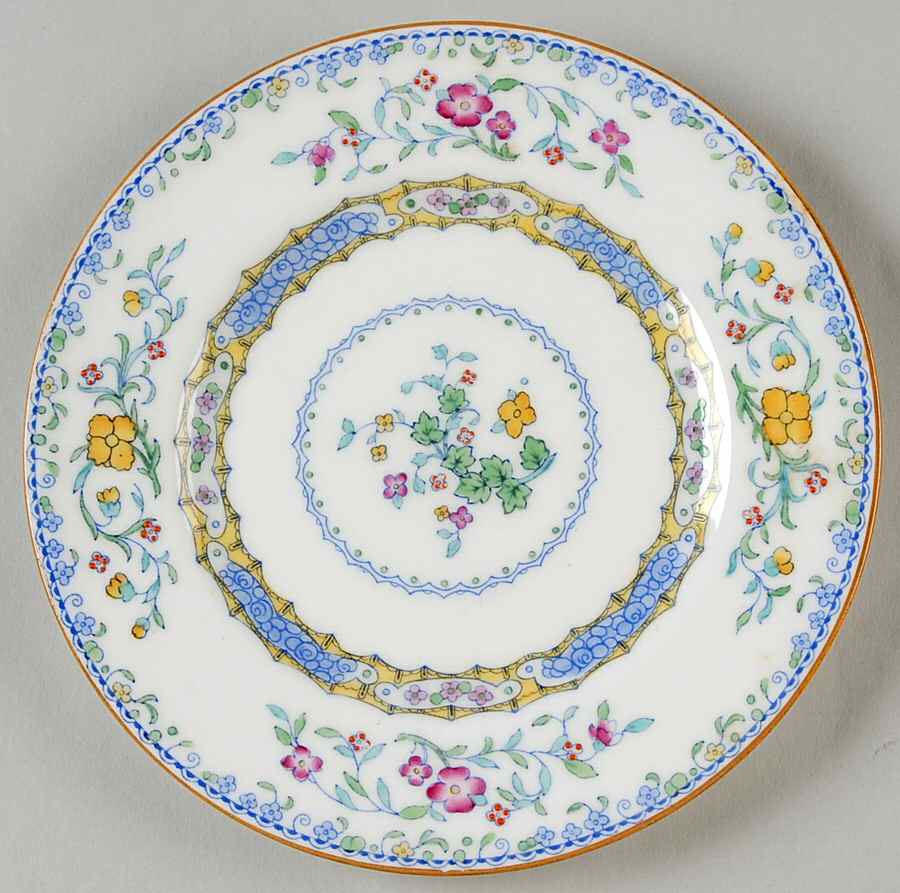 Morella Blue (H2474, Light Cream Background) Bread & Butter Plate by Royal Doulton-1