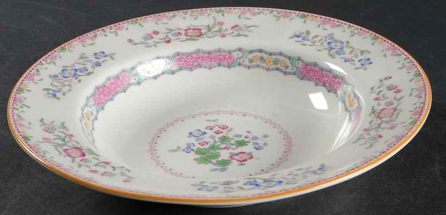 Morella Pink Rim Soup Bowl by Royal Doulton-1
