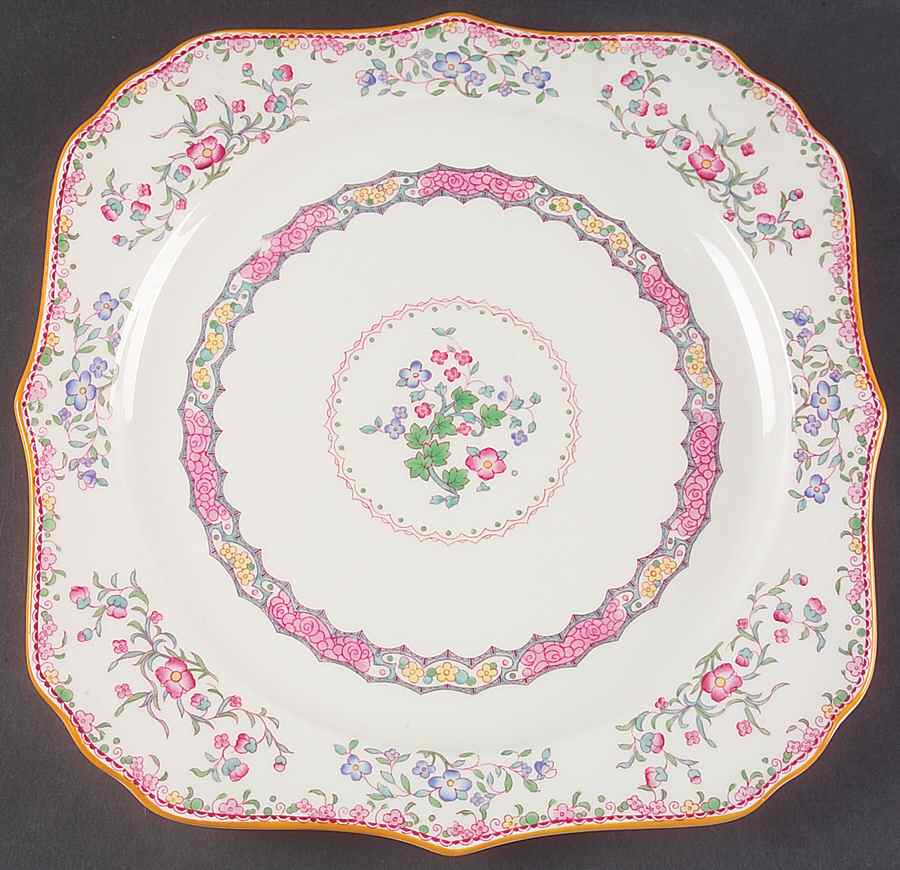 Morella Pink 12" Square Chop Plate by Royal Doulton-1