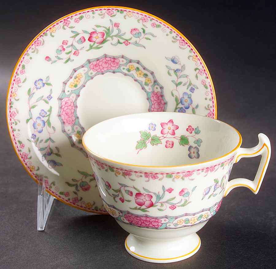 Morella Pink Footed Cup & Saucer Set by Royal Doulton-1