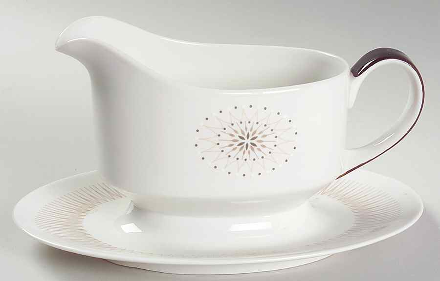 Morning Star Gravy Boat with Attached Underplate by Royal Doulton-1
