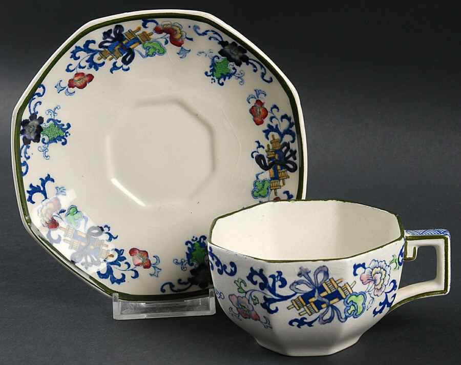 Nankin Flat Cup & Saucer Set by Royal Doulton-1
