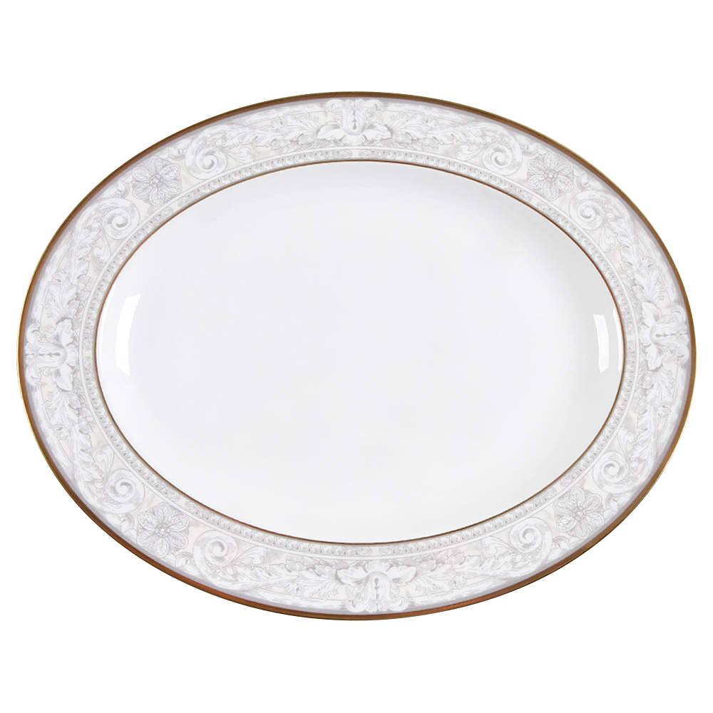 Naples (Gold Trim) 13" Oval Serving Platter by Royal Doulton-1