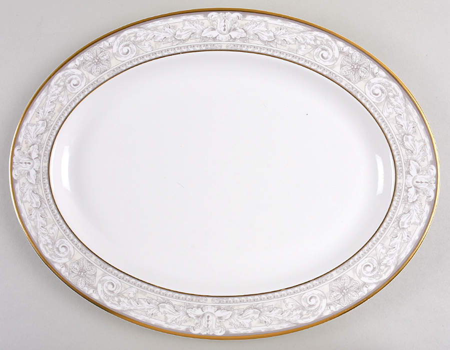 Naples (Gold Trim) 16" Oval Serving Platter by Royal Doulton-1