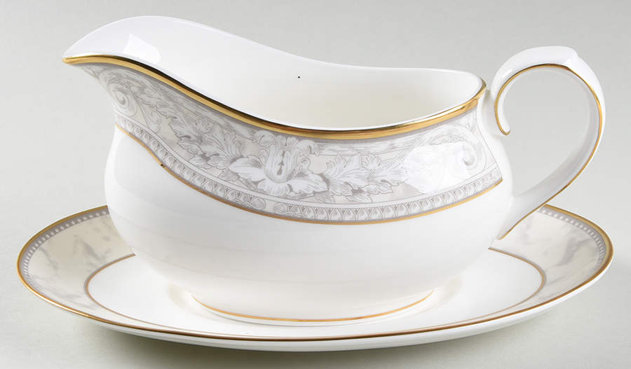 Naples (Gold Trim) Gravy Boat & Underplate by Royal Doulton-1