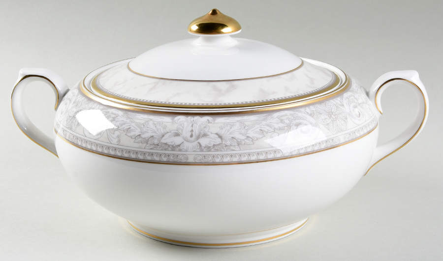 Naples (Gold Trim) Round Covered Vegetable by Royal Doulton-1