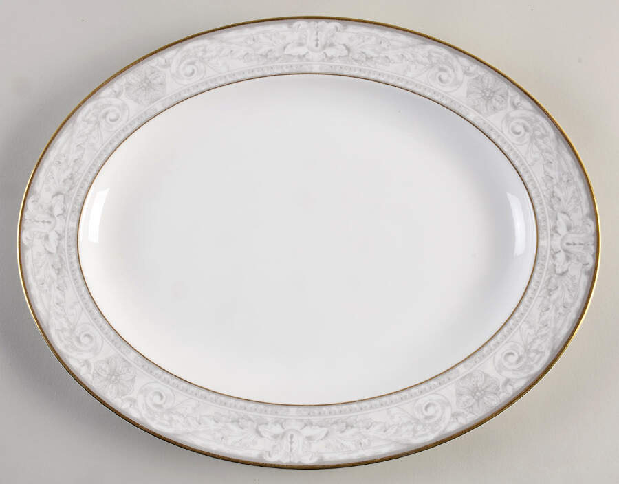 Naples (Gold Trim) 13" Oval Serving Platter by Royal Doulton-1