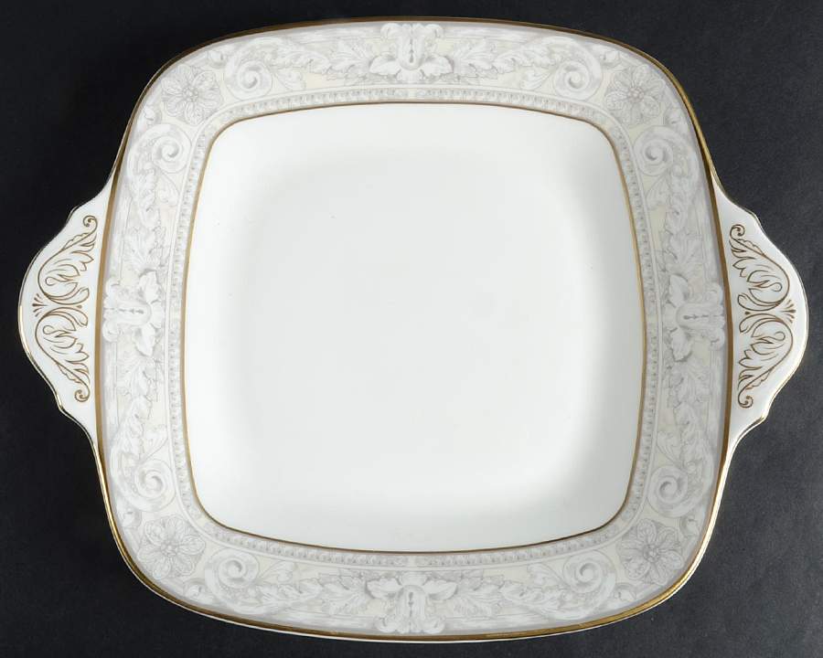 Naples (Gold Trim) Square Handled Cake Plate by Royal Doulton-1