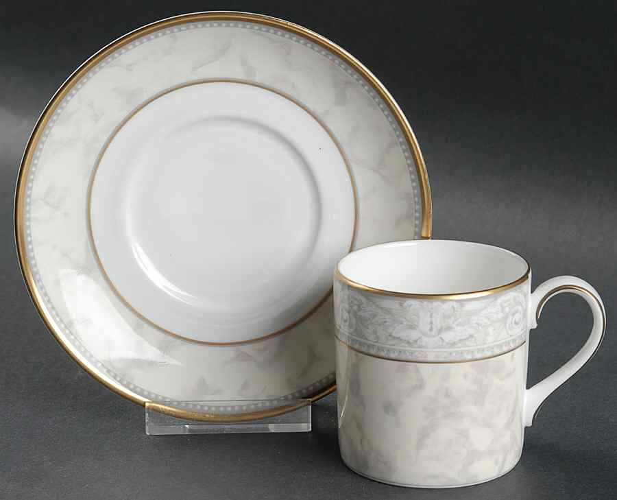 Naples (Gold Trim) Flat Demitasse Cup & Saucer Set by Royal Doulton-1