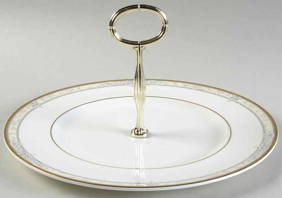 Naples (Gold Trim) Round Serving Plate with Handle (DP) by Royal Doulton-1