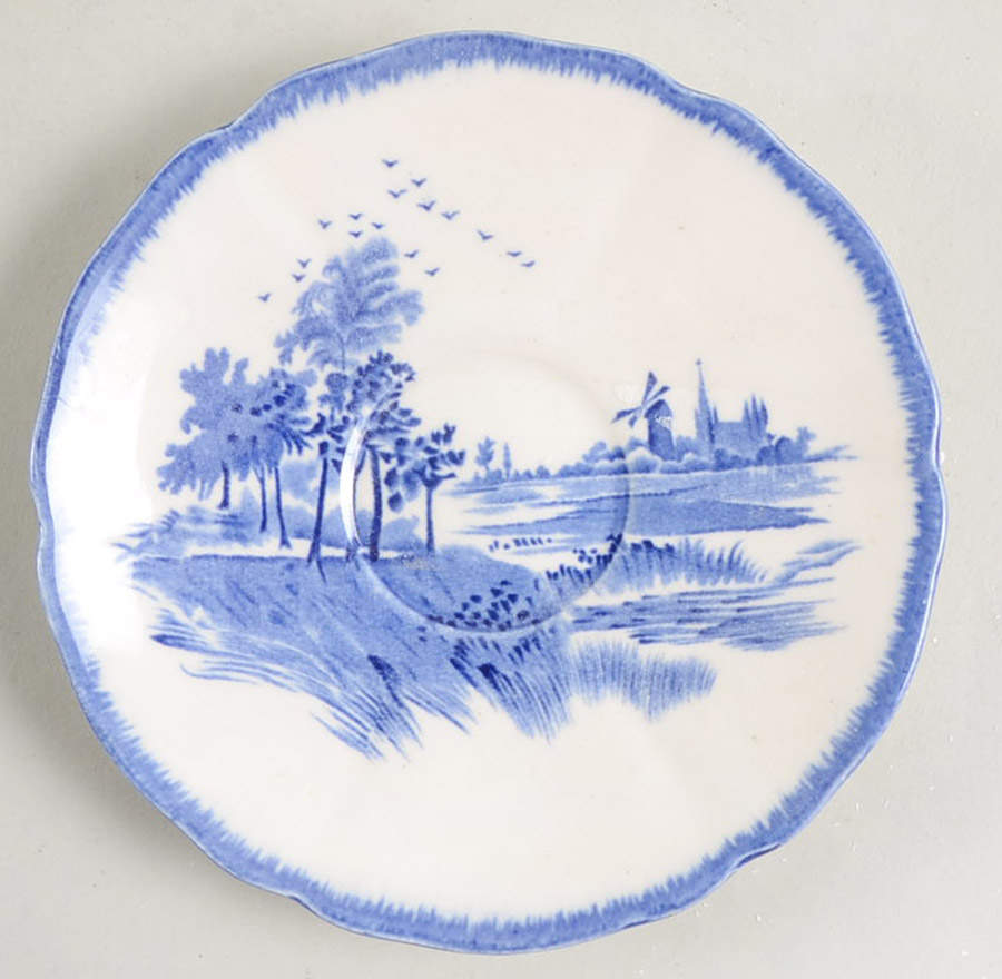 Norfolk Blue (D6294, Scalloped) Saucer for Demitasse Cup by Royal Doulton-1