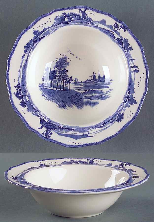 Norfolk Blue (D6294, Scalloped) Rim Cereal Bowl by Royal Doulton-1