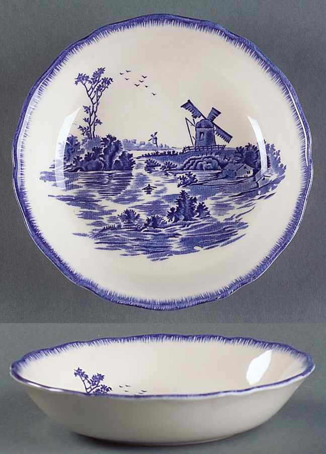 Norfolk Blue (D6294, Scalloped) Fruit/Dessert (Sauce) Bowl by Royal Doulton-1
