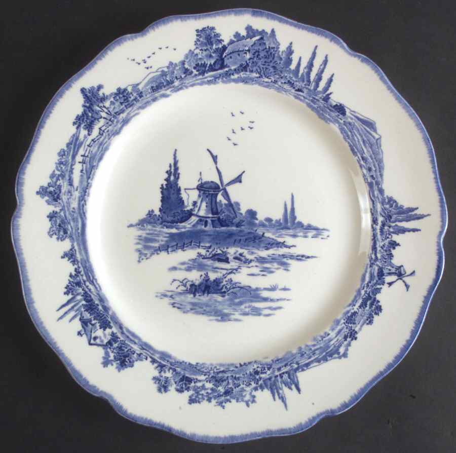 Norfolk Blue (D6294, Scalloped) Dinner Plate by Royal Doulton-1