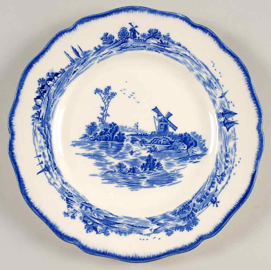 Norfolk Blue (D6294, Scalloped) Salad Plate by Royal Doulton-1