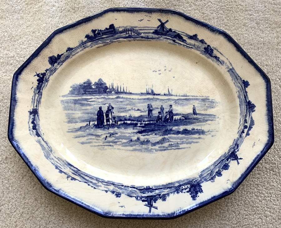 Norfolk Blue (Multisided) 16" Oval Serving Platter by Royal Doulton-1