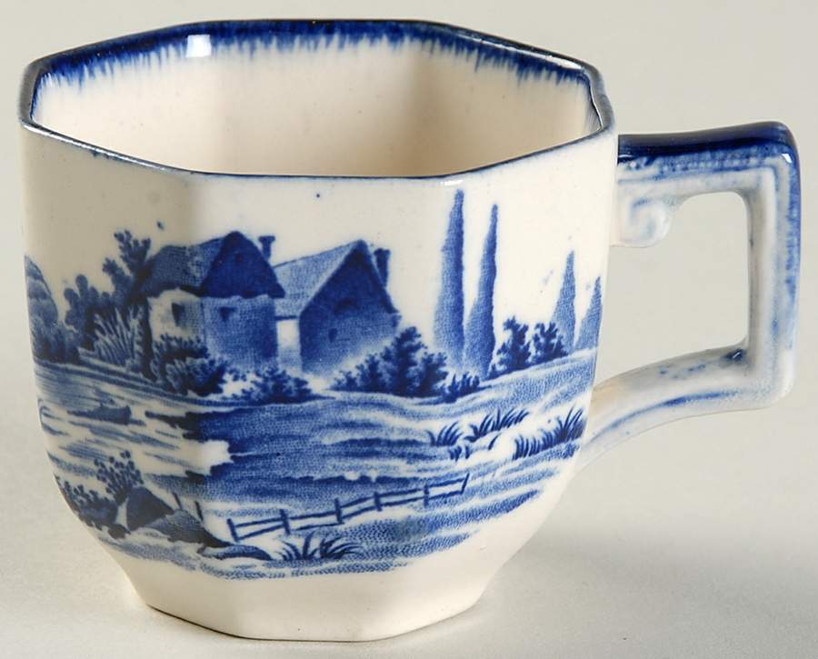 Norfolk Blue (Multisided) Flat Demitasse Cup by Royal Doulton-1