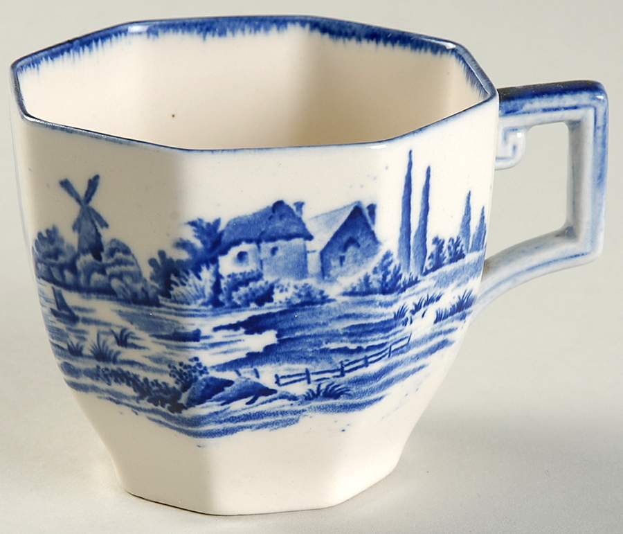 Norfolk Blue (Multisided) Flat Cup by Royal Doulton-1