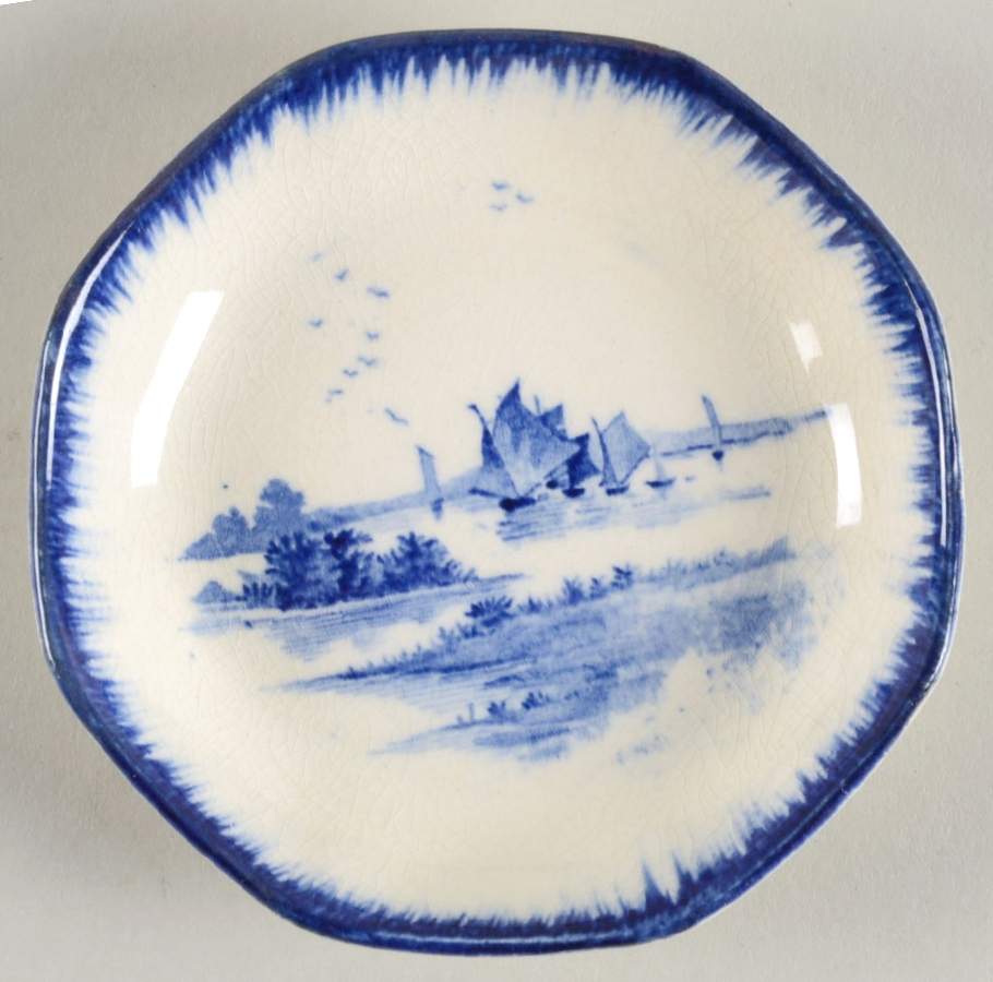 Norfolk Blue (Multisided) Butter Pat by Royal Doulton-1