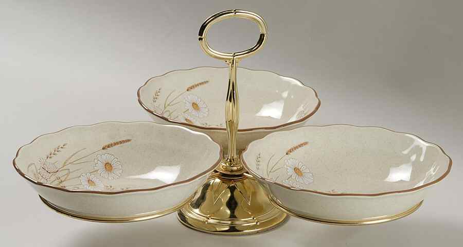 Norfolk 7" x 12" 3-Part Relish & Metal Stand (CERC) HC by Royal Doulton-1