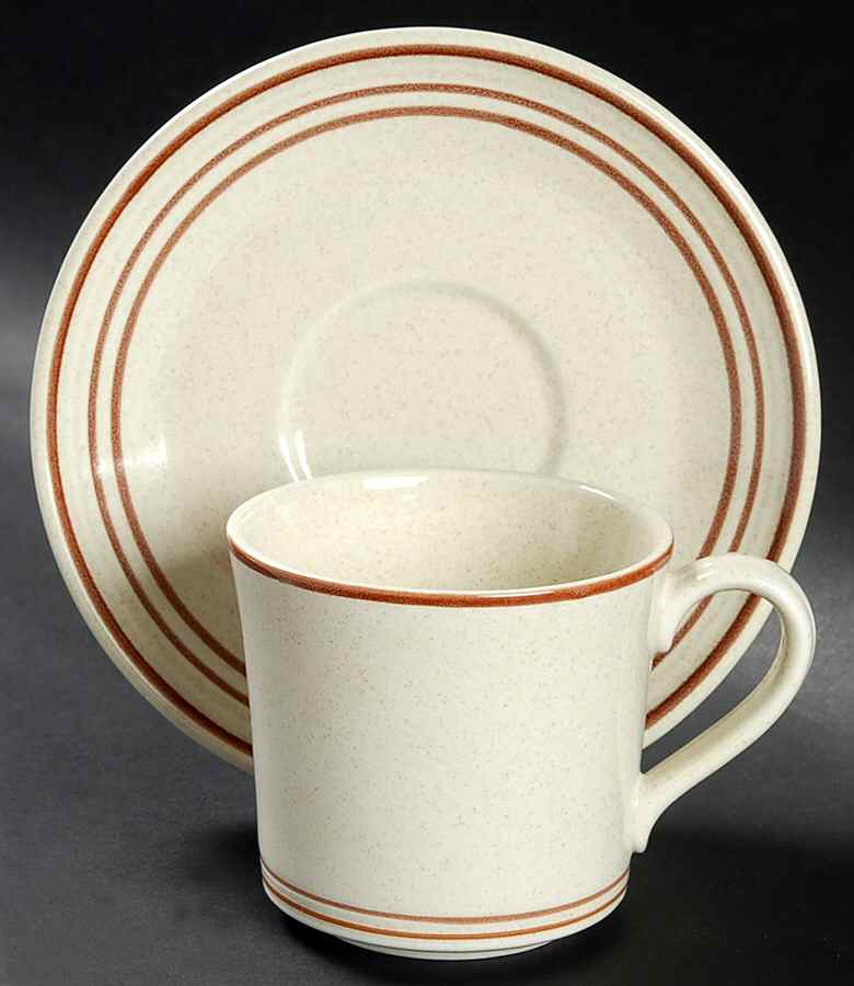 Nutmeg Flat Cup & Saucer Set by Royal Doulton-1