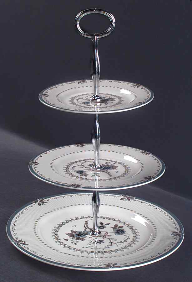 Old Colony 13 7/8"-14 1/4" 3-Tiered Serving Tray(DP,SP,BB) HC by Royal Doulton-1