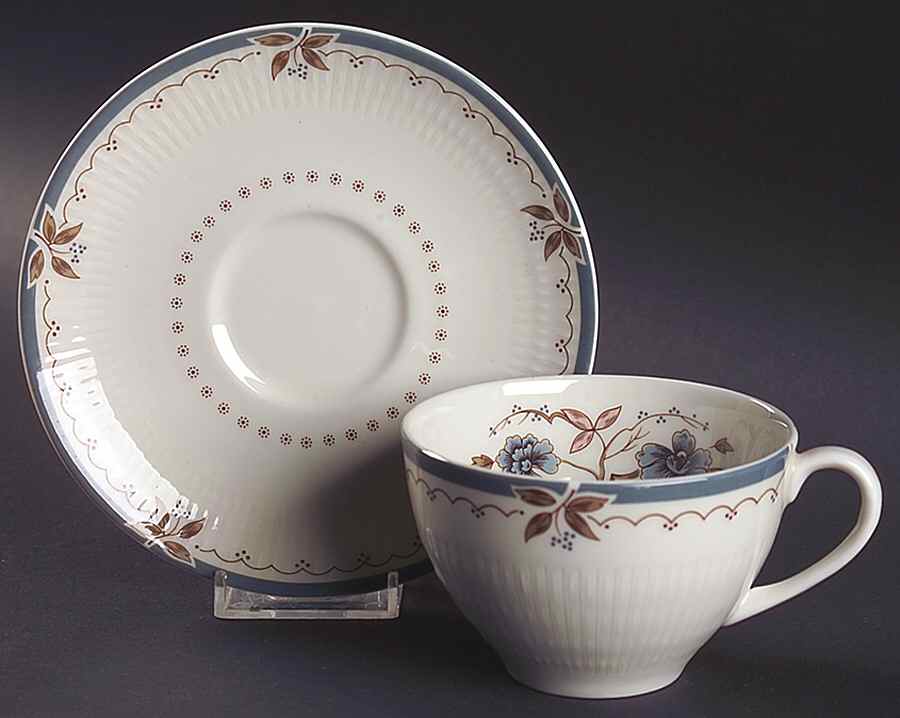 Old Colony Flat Cup & Saucer Set by Royal Doulton-1