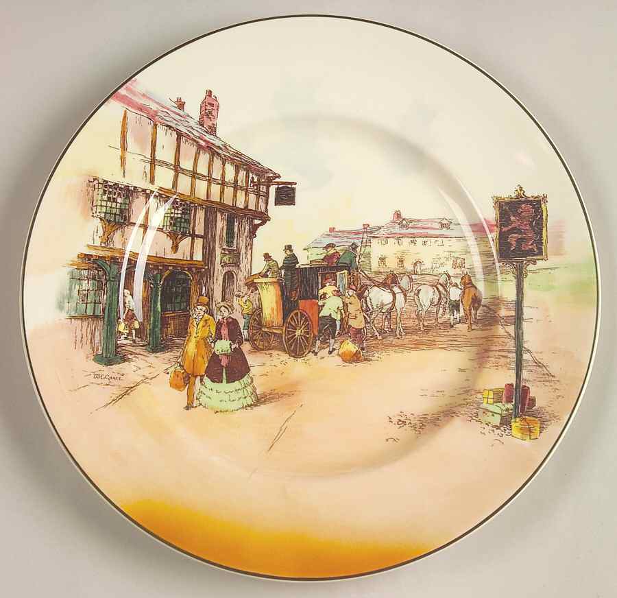 Old English Coaching Scenes Dinner Plate by Royal Doulton-1