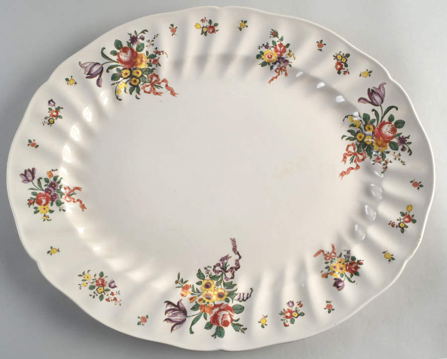 Old Leeds Spray 17" Oval Serving Platter by Royal Doulton-1
