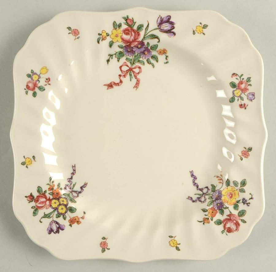 Old Leeds Spray Square Salad Plate by Royal Doulton-1