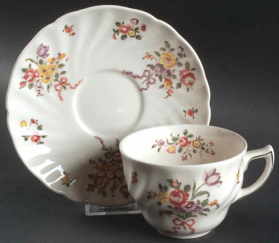 Old Leeds Spray Oversized Cup & Saucer Set by Royal Doulton-1