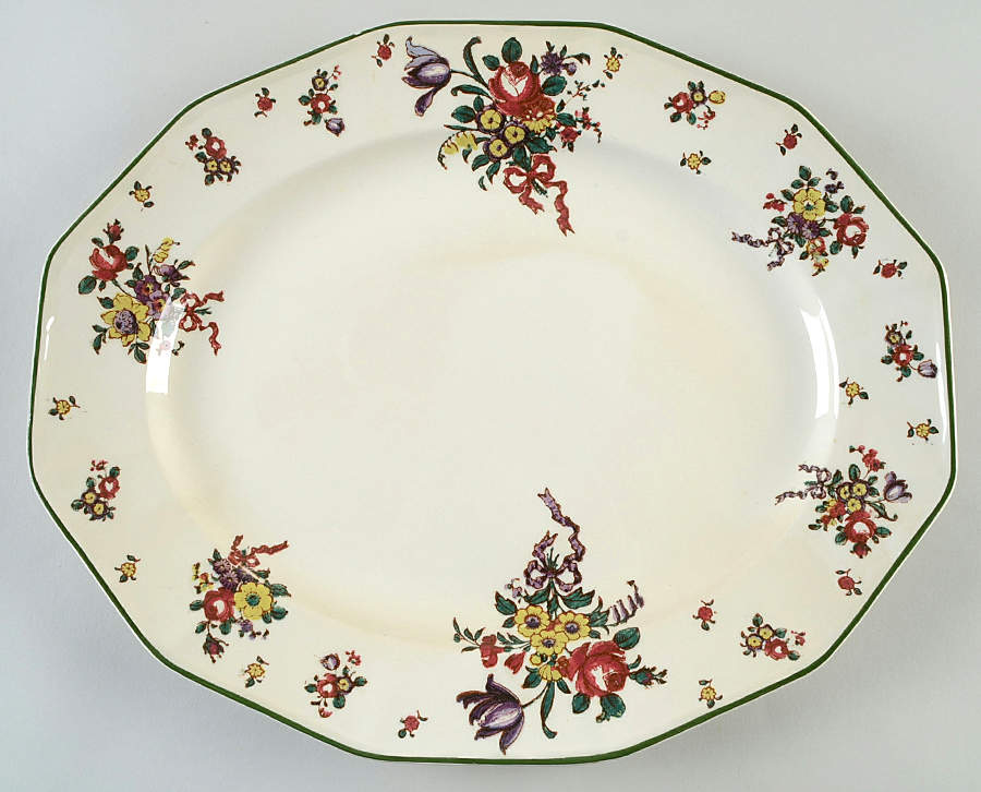 Old Leeds Spray 15" Oval Serving Platter by Royal Doulton-1