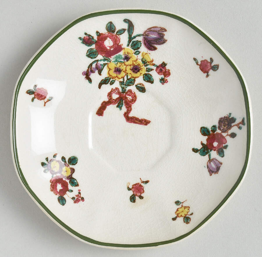 Old Leeds Spray Saucer for Demitasse Cup by Royal Doulton-1