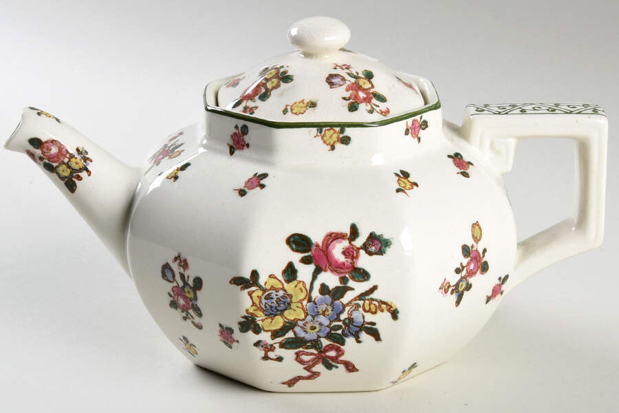 Old Leeds Spray Small Teapot & Lid by Royal Doulton-1
