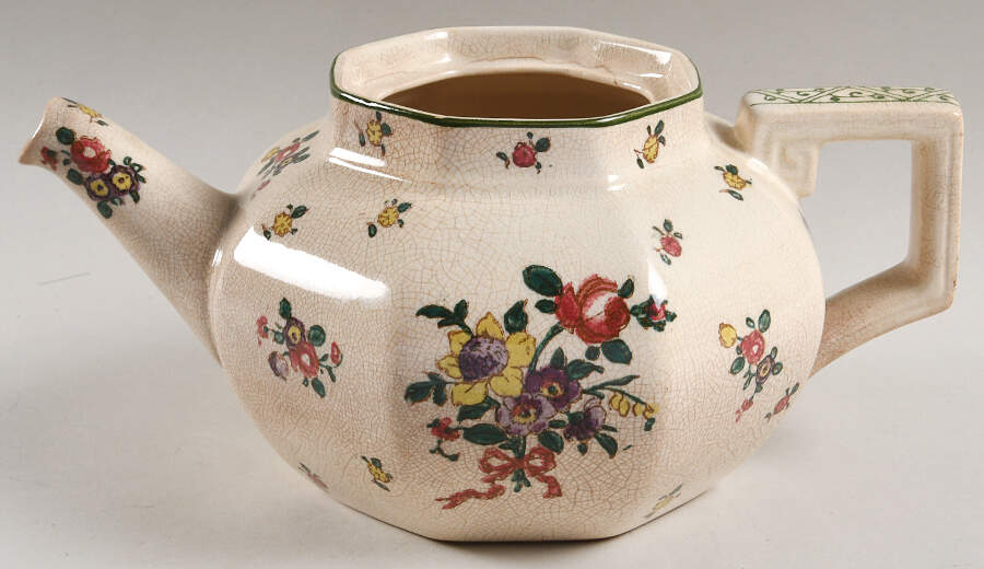 Old Leeds Spray Teapot No Lid by Royal Doulton-1