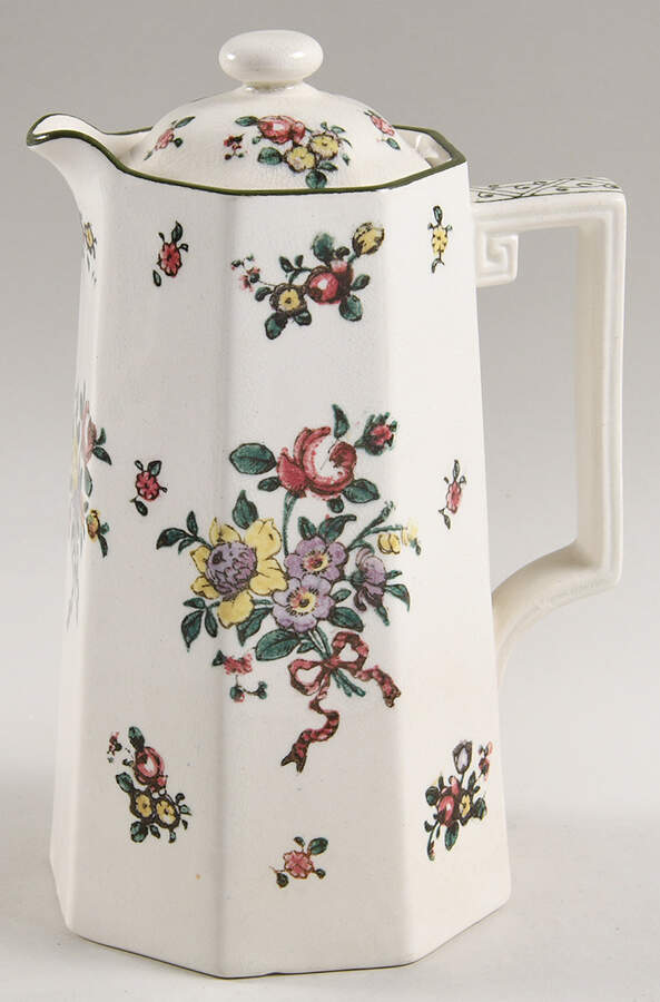 Old Leeds Spray Hot Water Jug & Lid by Royal Doulton-1