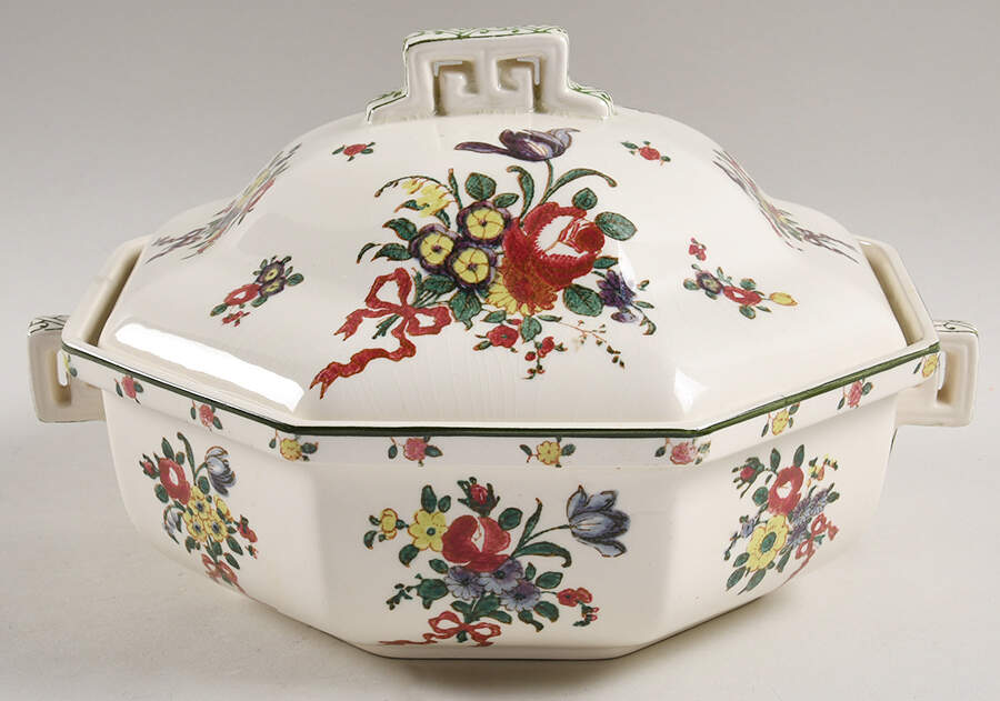 Old Leeds Spray Round Covered Vegetable by Royal Doulton-1