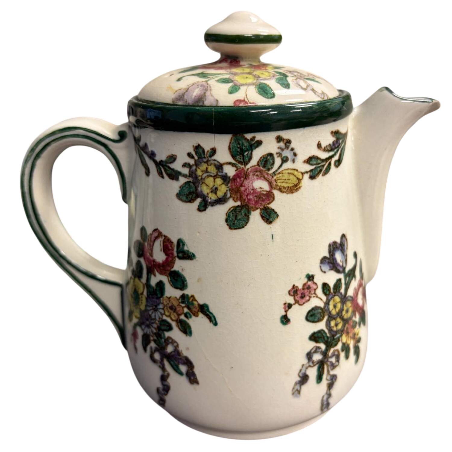 Old Leeds Spray Individual Coffee Pot & Lid by Royal Doulton-1