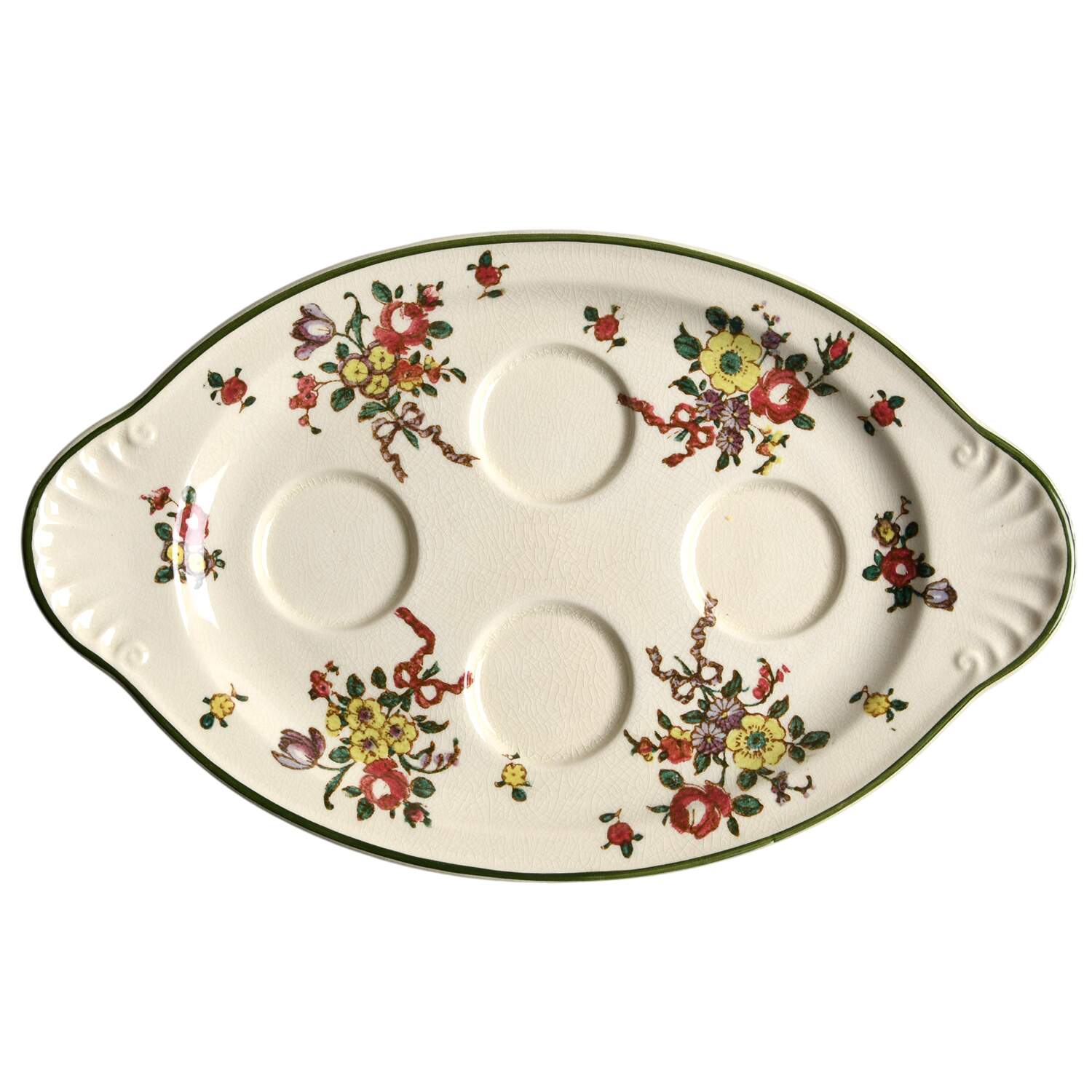 Old Leeds Spray Tray for Egg Cup Holder (4 Rings) by Royal Doulton-1
