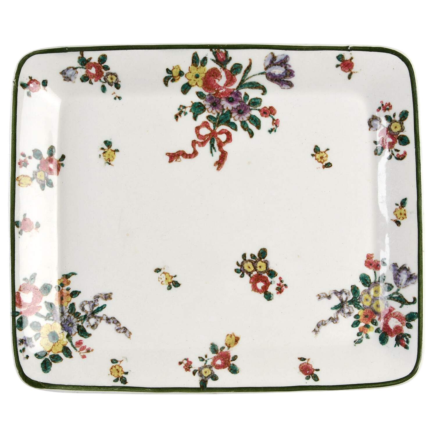 Old Leeds Spray Cheese Dish with Lid, Base Only (Wedge) by Royal Doulton-1