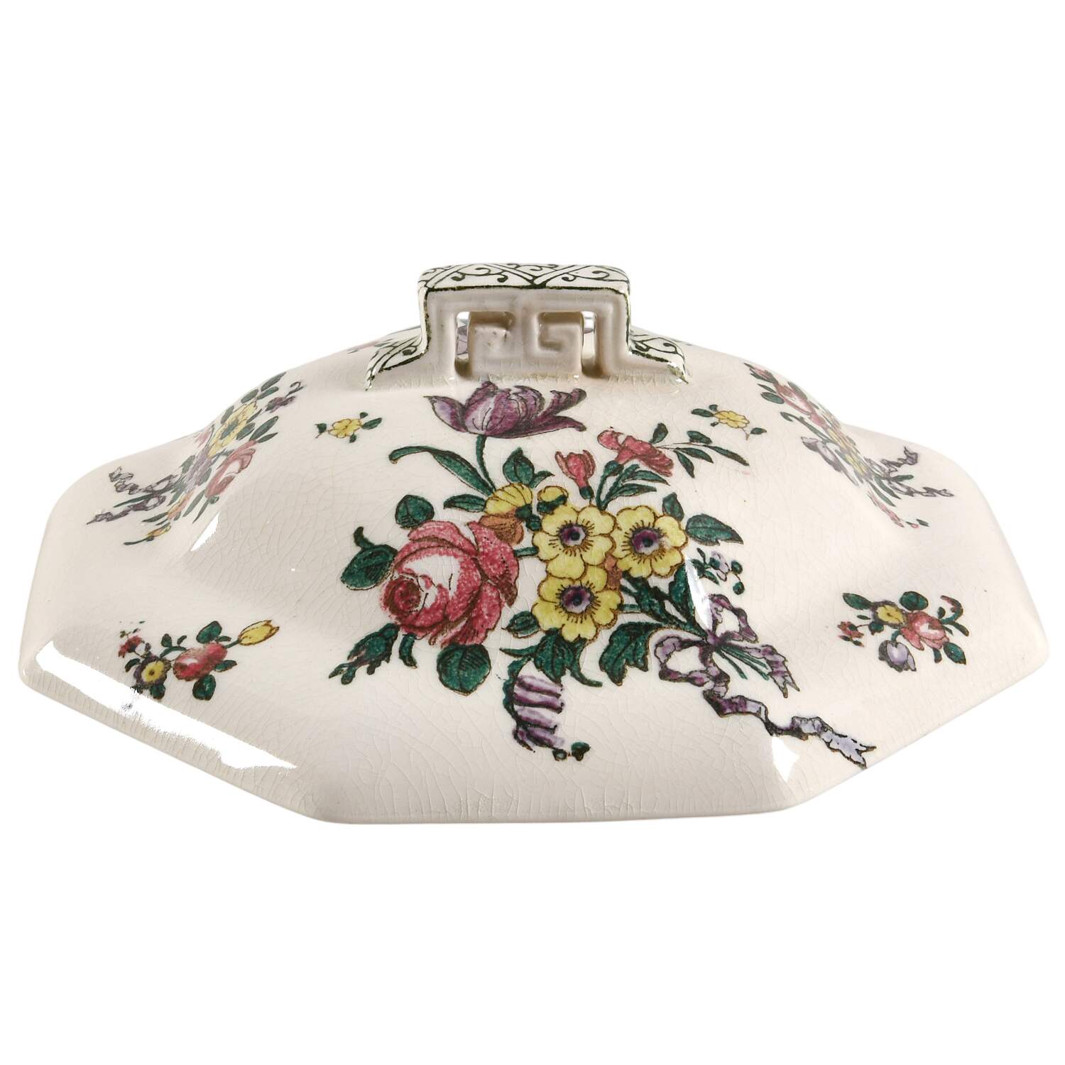 Old Leeds Spray Lid for Round Vegetable by Royal Doulton-1