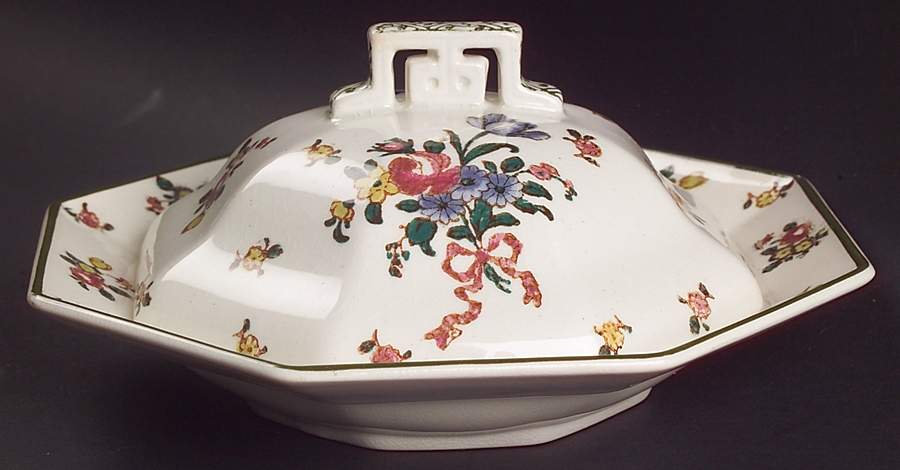 Old Leeds Spray Round Covered Butter by Royal Doulton-1