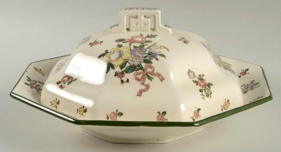Old Leeds Spray Muffin Dish & Lid by Royal Doulton-1