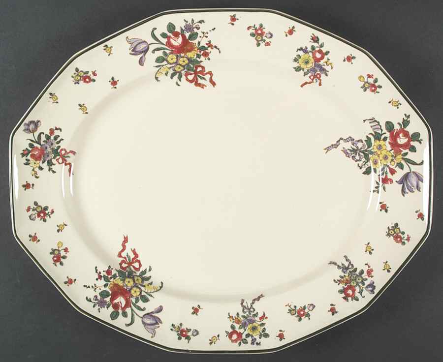 Old Leeds Spray 17" Oval Serving Platter by Royal Doulton-1