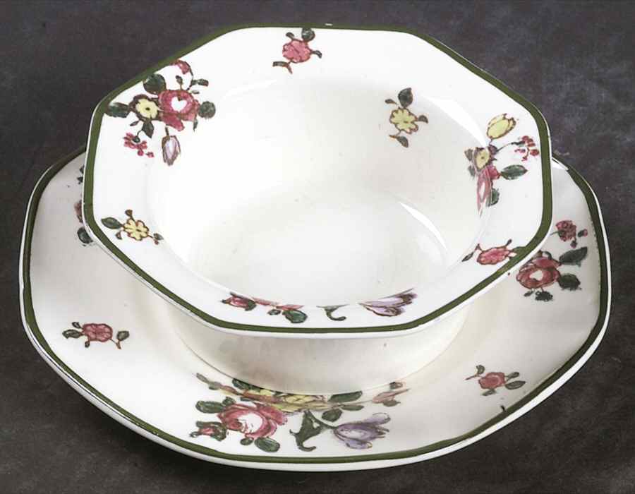 Old Leeds Spray Ramekin & Saucer Set by Royal Doulton-1