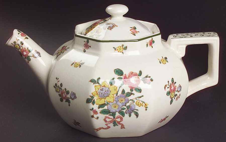 Old Leeds Spray Mini Teapot & Lid by Royal Doulton-1