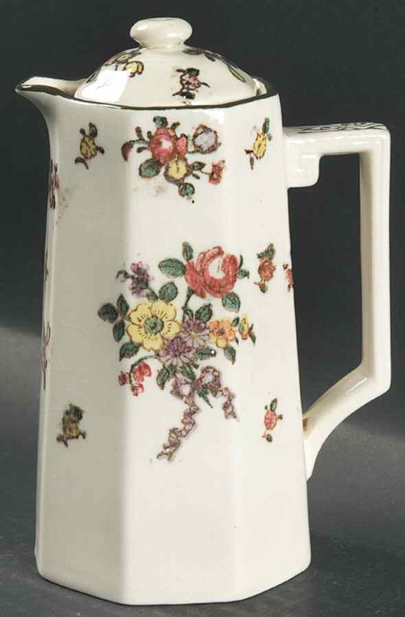Old Leeds Spray Hot Water Jug & Lid by Royal Doulton-1