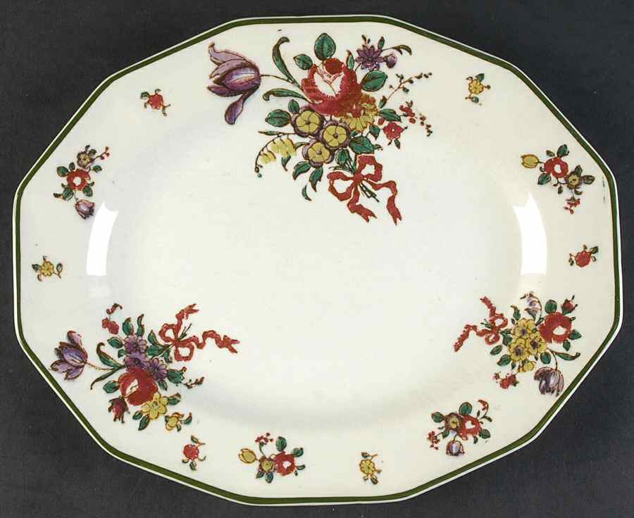 Old Leeds Spray 9" Oval Serving Platter by Royal Doulton-1