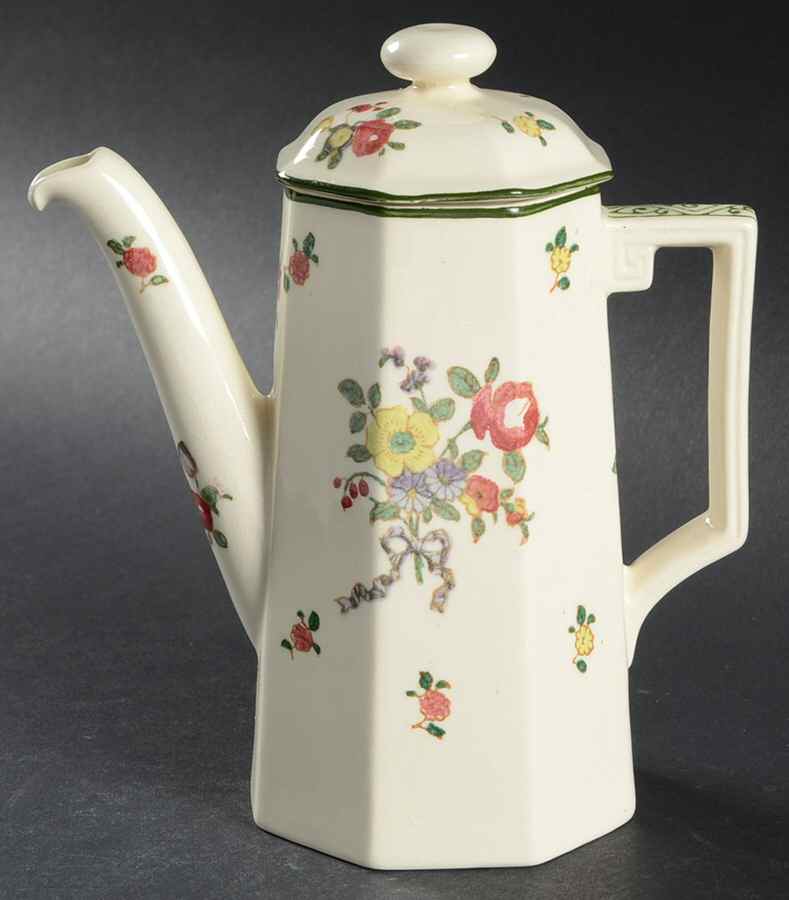 Old Leeds Spray Individual Coffee Pot & Lid by Royal Doulton-1